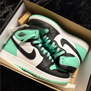 Jordan Kids Sneakers in Black, White, and Mint